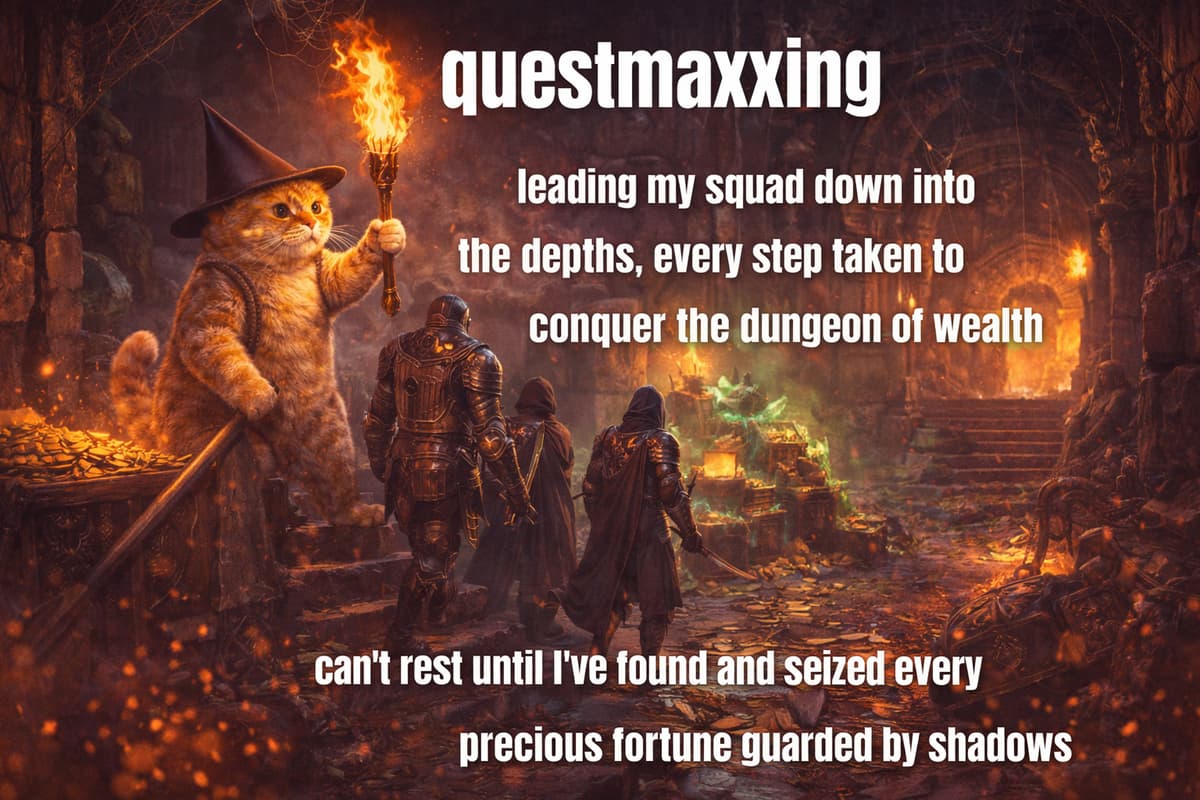 Cat wizard leading squad down into fiery dungeon