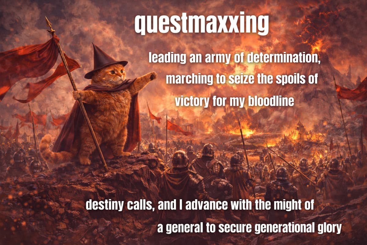 Cat general leading army of determination to victory